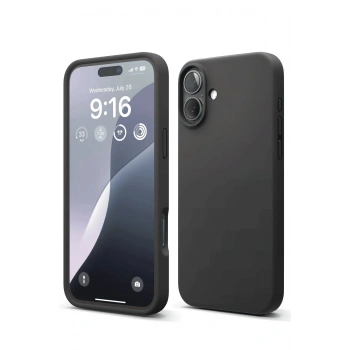 Mey İthalat®   iPhone 16 Plus Kılıf Nano içi Kadife Silikon - Siyah