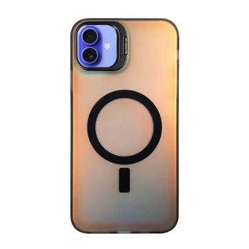 Mey İthalat®   iPhone 16 Plus Kılıf Primera Magsafe Standlı Kapak - Siyah
