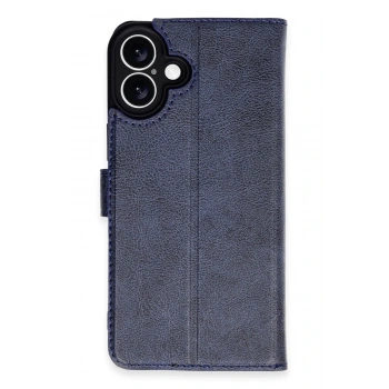 Mey İthalat®   iPhone 16 Plus Kılıf Trend S Plus Kapaklı Kılıf - Lacivert