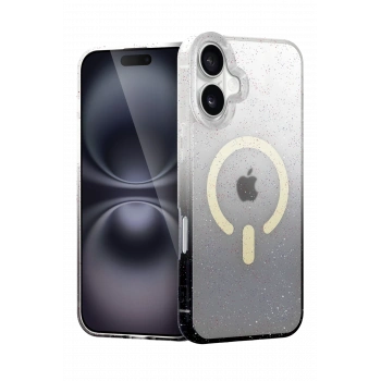 Mey İthalat®   iPhone 16 Plus Pummel Shiny Magsafe Kapak - Siyah