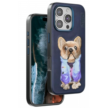 Mey İthalat®   iPhone 16 Pro Cute Desenli Kapak - Lacivert