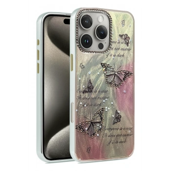 Mey İthalat®   iPhone 16 Pro Kılıf Blade Aynalı Desenli Kapak - Desen 6