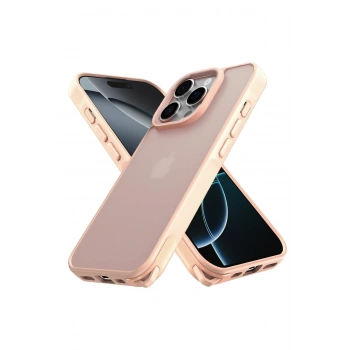 Mey İthalat®   iPhone 16 Pro Kılıf Elegant Kapak - Pudra