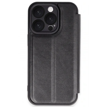 Mey İthalat®   iPhone 16 Pro Kılıf Flip Cover - Siyah