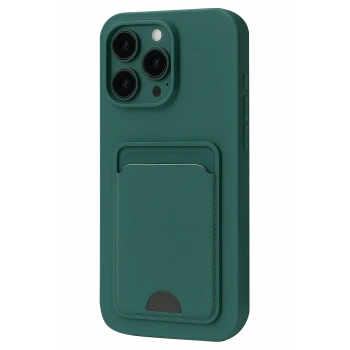 Mey İthalat®   iPhone 16 Pro Kılıf Kelvin Kartvizitli Silikon - Koyu Yeşil