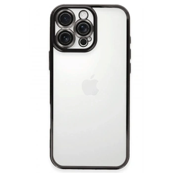 Mey İthalat®   iPhone 16 Pro Kılıf  Lensli Silikon - Siyah