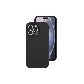 Mey İthalat®   iPhone 16 Pro Kılıf Nano içi Kadife Silikon - Siyah