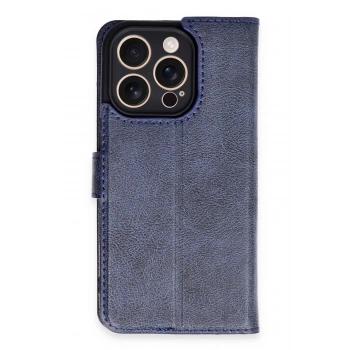 Mey İthalat®   iPhone 16 Pro Kılıf Trend S Plus Kapaklı Kılıf - Lacivert