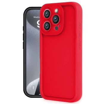 Mey İthalat®   iPhone 16 Pro Kılıf Viera Silikon - Kırmızı