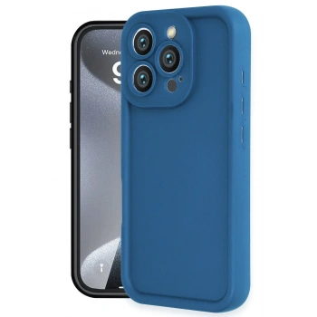 Mey İthalat®   iPhone 16 Pro Kılıf Viera Silikon - Mavi
