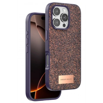 Mey İthalat®   iPhone 16 Pro Max Bright Simli Kapak - Derin Mor