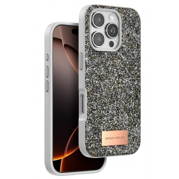 Mey İthalat®   iPhone 16 Pro Max Bright Simli Kapak - Gümüş
