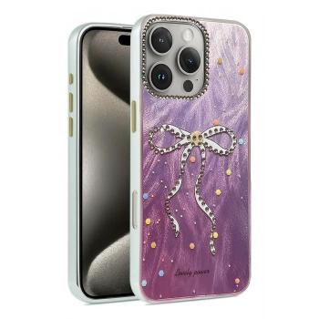 Mey İthalat®   iPhone 16 Pro Max Kılıf Blade Aynalı Desenli Kapak - Desen 1