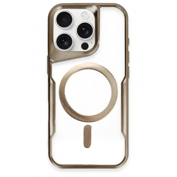 Mey İthalat®   iPhone 16 Pro Max Kılıf Boyi Magsafe Silikon Kapak - Kahverengi
