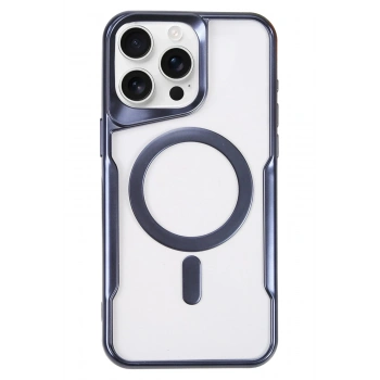 Mey İthalat®   iPhone 16 Pro Max Kılıf Boyi Magsafe Silikon Kapak - Lacivert