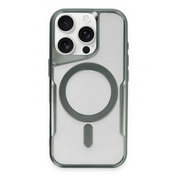 Mey İthalat®   iPhone 16 Pro Max Kılıf Boyi Magsafe Silikon Kapak - Yeşil