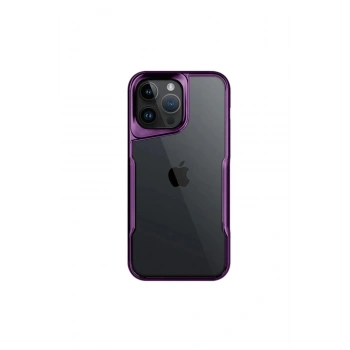 Mey İthalat®   iPhone 16 Pro Max Kılıf Boyi Silikon Kapak - Derin Mor