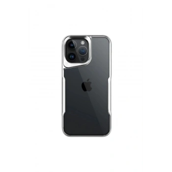 Mey İthalat®   iPhone 16 Pro Max Kılıf Boyi Silikon Kapak - Gümüş