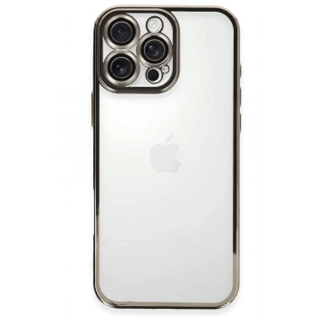 Mey İthalat®   iPhone 16 Pro Max Kılıf  Lensli Silikon - Titanyum Gri