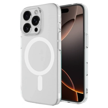 Mey İthalat®   iPhone 16 Pro Max Kılıf Magneticsafe Şeffaf Silikon - Şeffaf