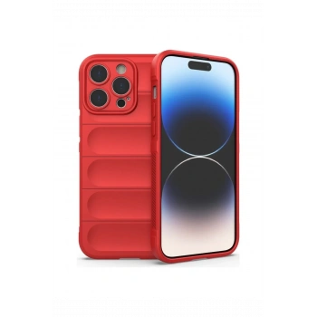 Mey İthalat®   iPhone 16 Pro Max Kılıf Optimum Silikon - Kırmızı