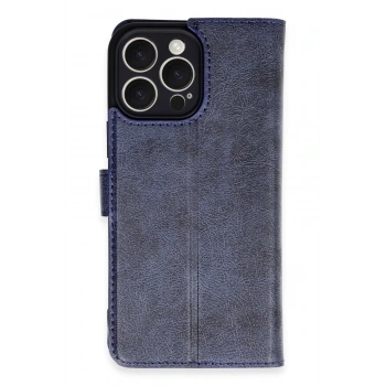 Mey İthalat®   iPhone 16 Pro Max Kılıf Trend S Plus Kapaklı Kılıf - Lacivert