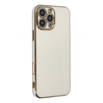 Mey İthalat®   iPhone 16 Pro Max Kılıf Volet Silikon - Beyaz