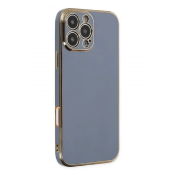 Mey İthalat®   iPhone 16 Pro Max Kılıf Volet Silikon - Mavi
