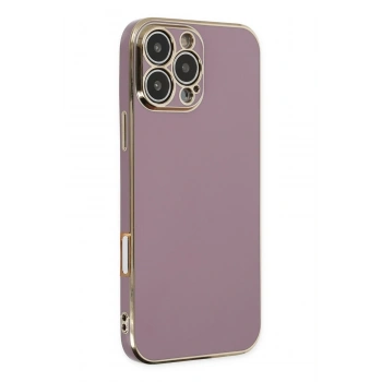 Mey İthalat®   iPhone 16 Pro Max Kılıf Volet Silikon - Mor