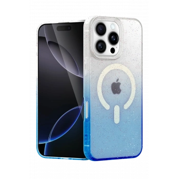 Mey İthalat® iPhone 16 Pro Max Pummel Shiny Magsafe Kapak - Mavi