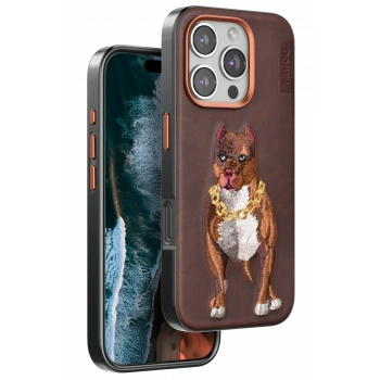 Mey İthalat®   iPhone 16 Pro Perma Desenli Kapak - Kahverengi
