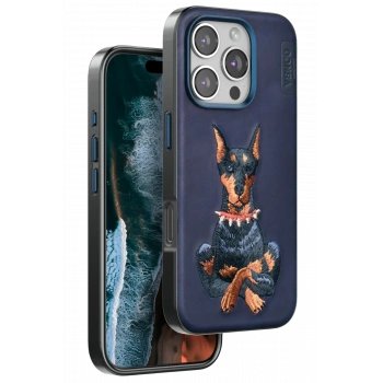 Mey İthalat®   iPhone 16 Pro Perma Desenli Kapak - Lacivert