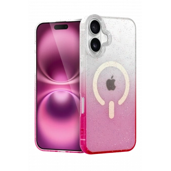 Mey İthalat® iPhone 16 Pummel Shiny Magsafe Kapak - Pembe