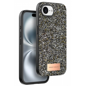 Mey İthalat®   iPhone 16E Bright Simli Kapak - Gümüş