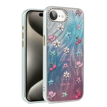 Mey İthalat®   iPhone 16E Kılıf Blade Aynalı Desenli Kapak - Desen 4