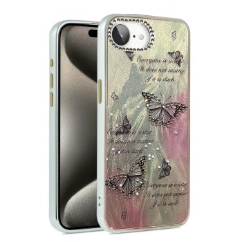 Mey İthalat®   iPhone 16E Kılıf Blade Aynalı Desenli Kapak - Desen 6