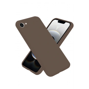 Mey İthalat®   iPhone 16E Kılıf First Silikon - Kahverengi