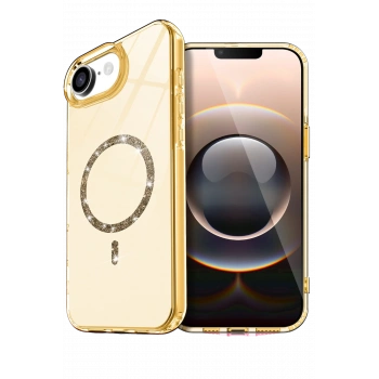 Mey İthalat®   iPhone 16E Live Diamond Magsafe Kapak - Sarı