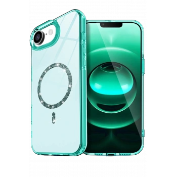 Mey İthalat®   iPhone 16E Live Diamond Magsafe Kapak - Yeşil