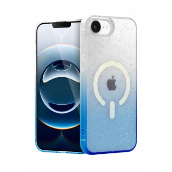 Mey İthalat®   iPhone 16E Pummel Shiny Magsafe Kapak - Mavi