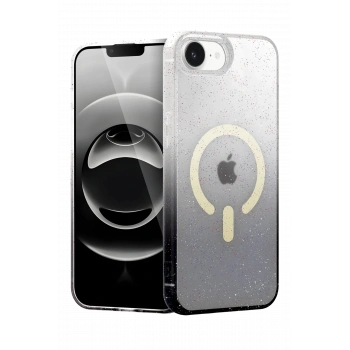 Mey İthalat®   iPhone 16E Pummel Shiny Magsafe Kapak - Siyah
