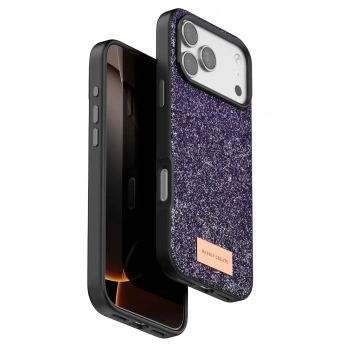 Mey İthalat®   iPhone 17 Pro Max Bright Simli Kapak - Derin Mor