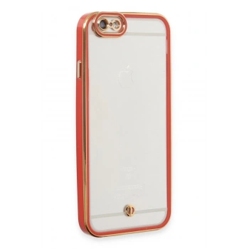 Mey İthalat®   iPhone 6 Kılıf Liva Lens Silikon - Kırmızı