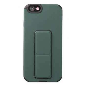 Mey İthalat®   iPhone 6 Kılıf Mega Standlı Silikon - Yeşil