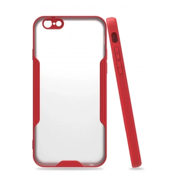 Mey İthalat®   iPhone 6 Kılıf Platin Silikon - Kırmızı