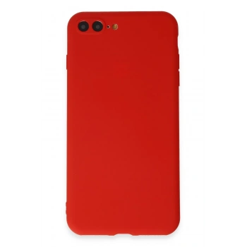 Mey İthalat®   iPhone 7 Plus Kılıf First Silikon - Kırmızı
