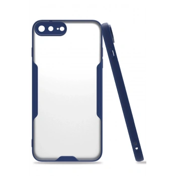 Mey İthalat®   iPhone 7 Plus Kılıf Platin Silikon - Lacivert