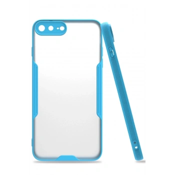 Mey İthalat®   iPhone 7 Plus Kılıf Platin Silikon - Mavi