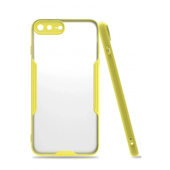 Mey İthalat®   iPhone 7 Plus Kılıf Platin Silikon - Sarı