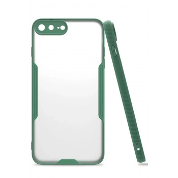 Mey İthalat®   iPhone 7 Plus Kılıf Platin Silikon - Yeşil
